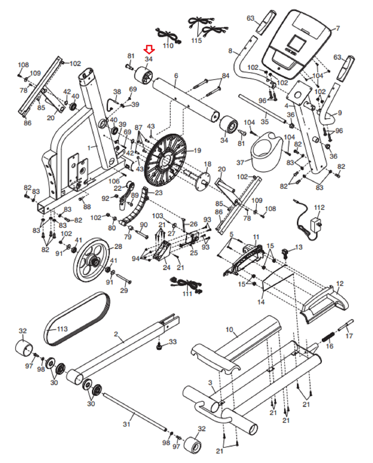 Proform xp 2024 strideclimber 600 parts