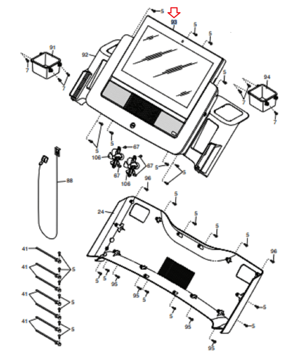 NordicTrack X22I Treadmill Display Console Assembly 425857 - hydrafitnessparts