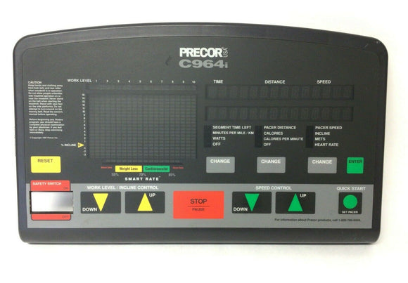 Precor 964i C964i Treadmill Display Console Panel MFR-33536 or 44568-121 - hydrafitnessparts