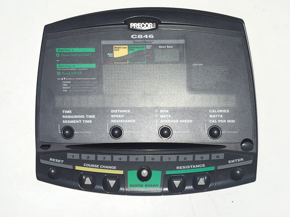 Precor c846 Upright Recumbent Bike Display Console Panel PPP00000045479202 - fitnesspartsrepair