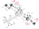 Precor Recumbent Bike Flywheel Pulley W/R Crank Arm & Pedal PPP000000058026101 - hydrafitnessparts