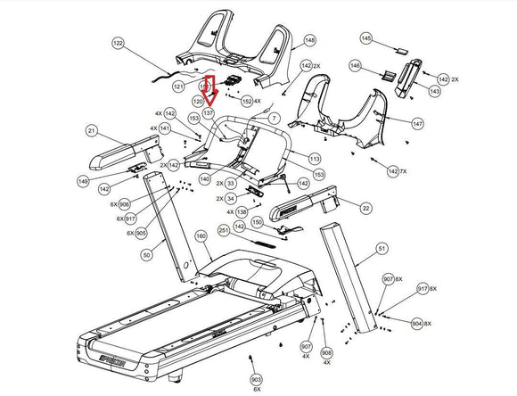 Precor Treadmill PCA Grip Wire Harness PPP000000047342045 - fitnesspartsrepair