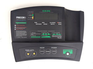 Precor Upright Recumbent Bike Display Console c846 846 Panel Board & Overlay - fitnesspartsrepair