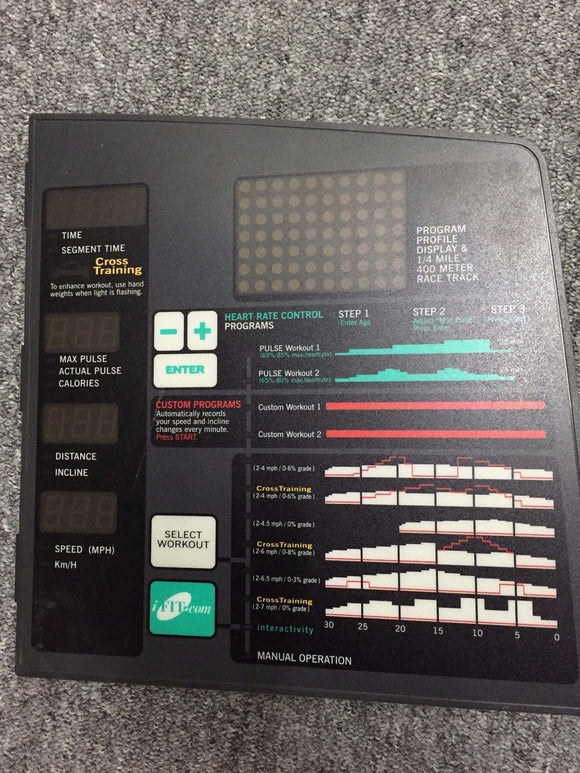 Proform 725i Reebok RX 1000 Golds Gym Advantage Treadmill Upper Display Console - fitnesspartsrepair