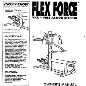 ProForm FLEX - PF075010 Strength System Owner Manual 106181 - hydrafitnessparts