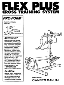 ProForm FLEX - PF085013 Strength System Owner Manual 108066 - hydrafitnessparts