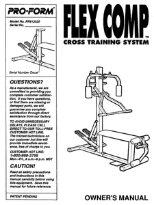 ProForm FLEX - PF812020 Strength System Owner Manual 108486 - hydrafitnessparts