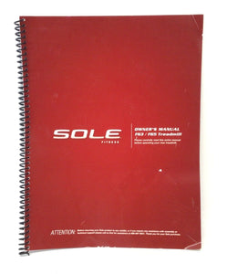 Sole Fitness F63 -563816 Treadmill Owner's User's Manual - hydrafitnessparts
