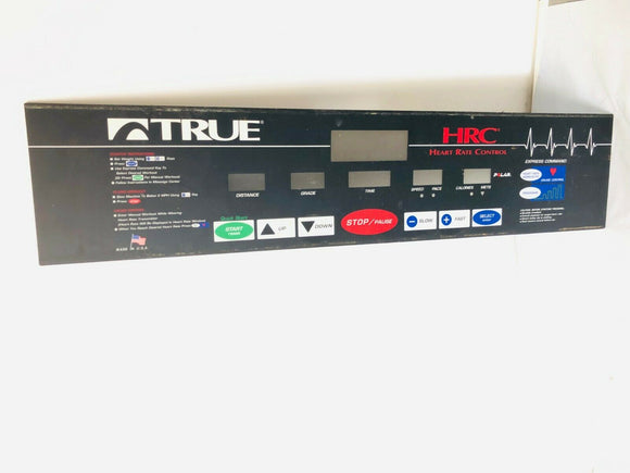 True Fitness 500A HRCO Treadmill Display Console Overlay 00265001 - fitnesspartsrepair