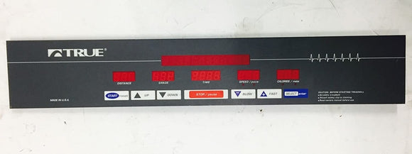True Fitness Treadmill Display Console Control Panel 500 Non HRC Overlay + Board - fitnesspartsrepair