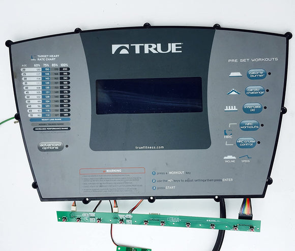 True Fitness Treadmill Display Console Control Panel PS900 Overlay + Board - fitnesspartsrepair