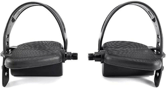 Universal Recumbent Bike Pedal Pair Left & Right Pedal with Strap 005636-PLRPWS - hydrafitnessparts