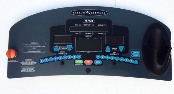 Vision Fitness T9700s Simple Treadmill Display Console Overlay + Circuit Board - fitnesspartsrepair
