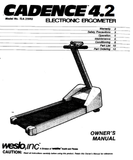 Weslo Cadence 4.2 - TL4.2SR0 Treadmill Owner Manual 046081 - hydrafitnessparts