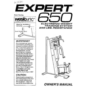 Weslo EXPERT - WL065010 Strength System Owner Manual 105384 - hydrafitnessparts